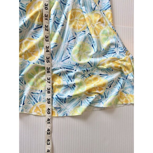 Lands' End Citrus Lemon Lime Women's 3X Ruffle Hem‎ Wrap Sun Dress Swim Coverup - Picture 15 of 15